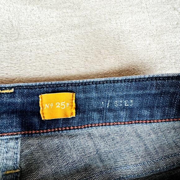 Pilcro and the Letterpress Jeans Women 25P 28x24 Straight Dark Wash Raw Hem - Picture 6 of 12